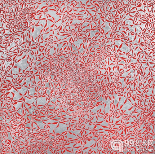 郑淑文Grace Cheng 油畫  《花团锦簇》-2  53x53cm 2011