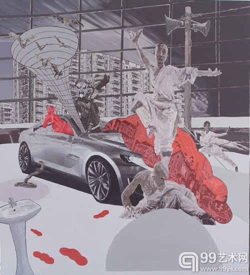 金阳平 武侠3 布面油画   200x200cm  2012