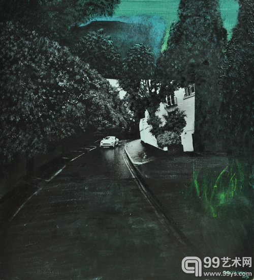 袁泽强 晚归 40x40cm 布面丙烯