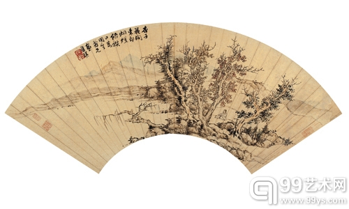 蓝瑛 东郊烟暖图
