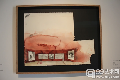 严培明《为卢浮宫展览“蒙娜丽莎的葬礼”而作》2008 水彩，纸上素描