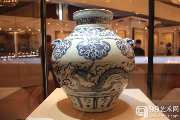 元 青花云龙纹双兽耳大罐