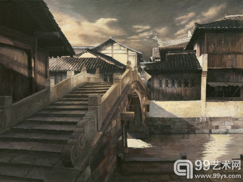 王其钧教授油画作品《寻梦江南》（100x75）cm
