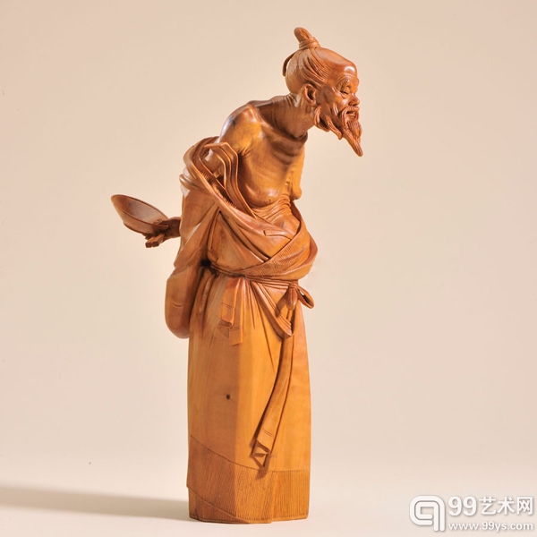俞开明《逍遥自在》(黄杨木雕)
