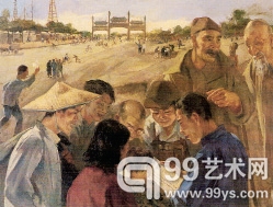 吴作人《解放南京号外》1949年作