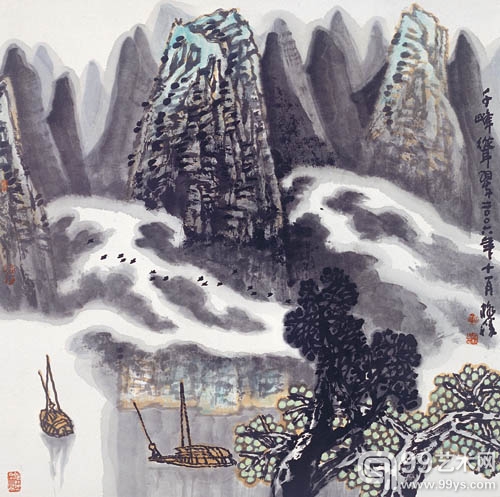 千峰耸翠  黄格胜