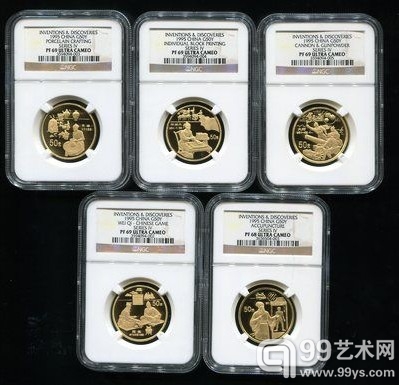 1995年中国古代科技发明发现第(1-5)组金币