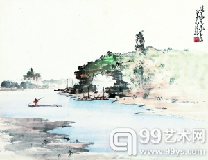 　赵少昂 《漓江山水》。
