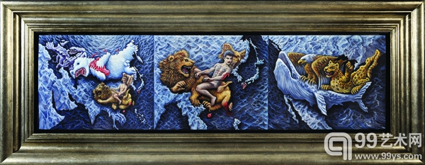 王斐《世间》150×40cm  布面丙烯 2012