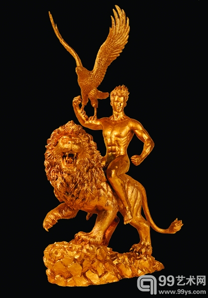 王斐《王的意志》 60×40×30cm  青铜精铸&24K金箔  2013