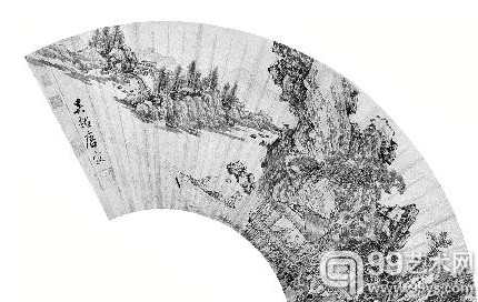 明清金笺扇面