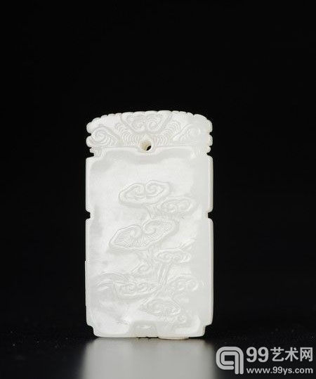 ·清中期·白玉雕诸事如意牌