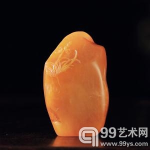 田黄石兰花薄意摆件　49g　福建东南2013春拍拍品