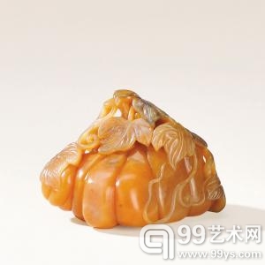 田黄石兰花薄意摆件　49g　福建东南2013春拍拍品