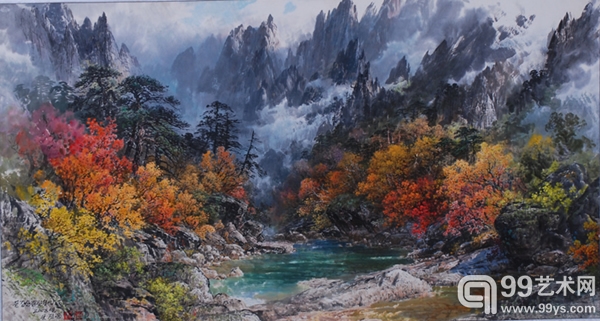 【文正雄 朝鲜画 金刚山的秋】