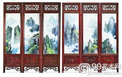 《山水屏风》成为成交价最高的作品。
