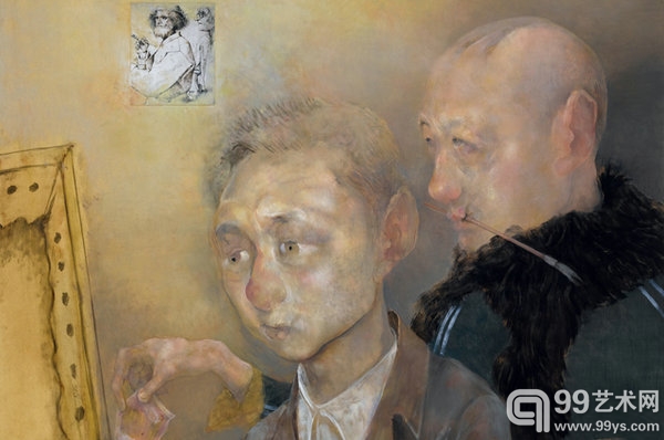 邱炯炯，《发薪日》布面油画局部