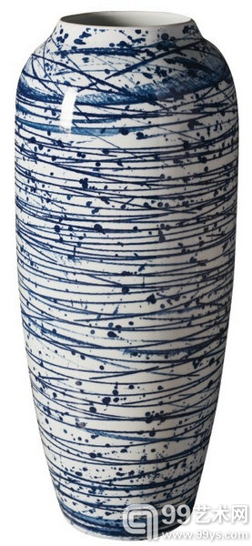 潘鲁生-鲁班线韵·之一 34x80cm 青花瓷·彩绘 2013年
