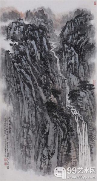 宋文治 山高水长图 95×51.5cm 设色纸本