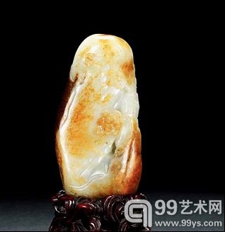 瞿利军 和田玉籽料夜游赤壁摆件12*6*5cm  540g  款识：中鼎 无底价起拍