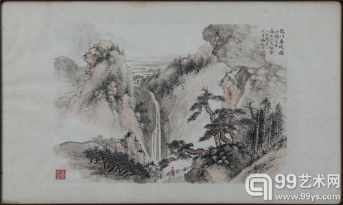 冯超然 《龙门春晓》 33×48.5cm 设色纸本 镜心