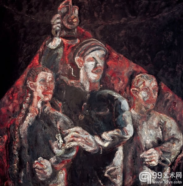 蔡锦 红灯记 布面油画 170×170cm 1991