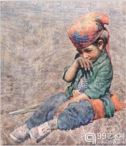 哈定 帕米尔高原上的花朵 水彩纸本 92.5×80cm 1989年