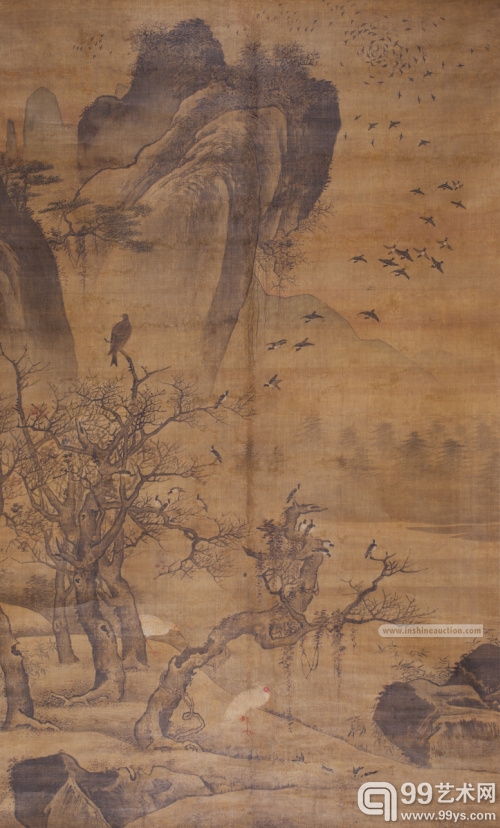 宋佚名《寒鸦图》（又名《空山归巢图》）193cm×116.5cm