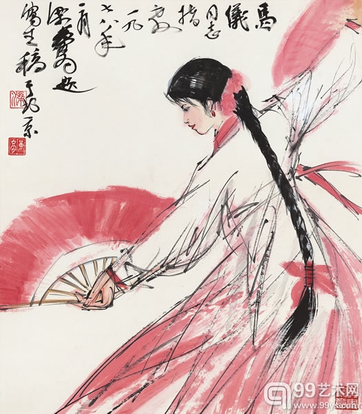 黄胄《扇舞》