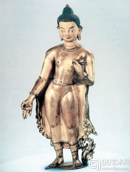 11世纪释迦牟尼授记像，2010年流拍。此尊造像为典型的尼泊尔李查维王朝时期作品