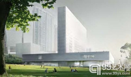 园景,位于香港西九文化区公园的M+,坐落海滨林荫大道 旁