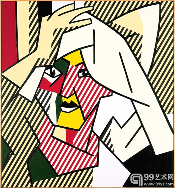 利希滕斯坦，《正在弄干头发的女子》（Woman Drying Her Hair，1980年）