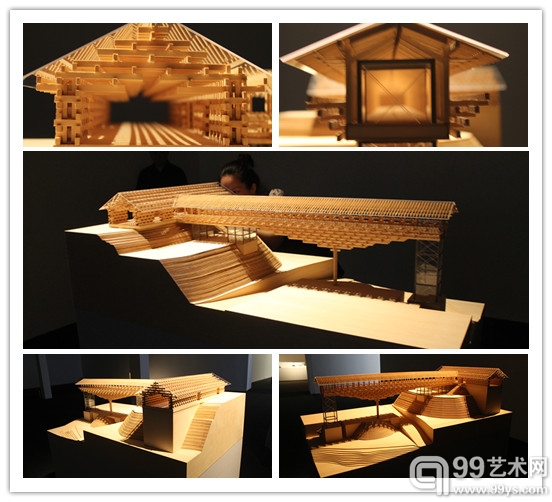 梼原木桥美术馆 建筑模型