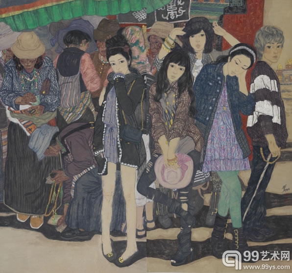 八廊街的下午180cm×180cm