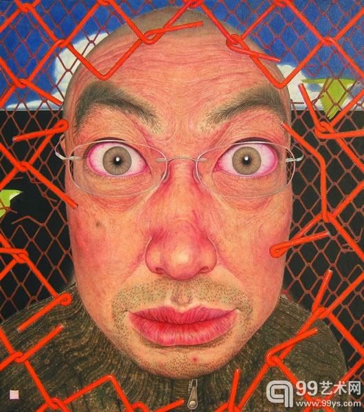 欧阳光 《红色的网》 纸本工笔 2010年