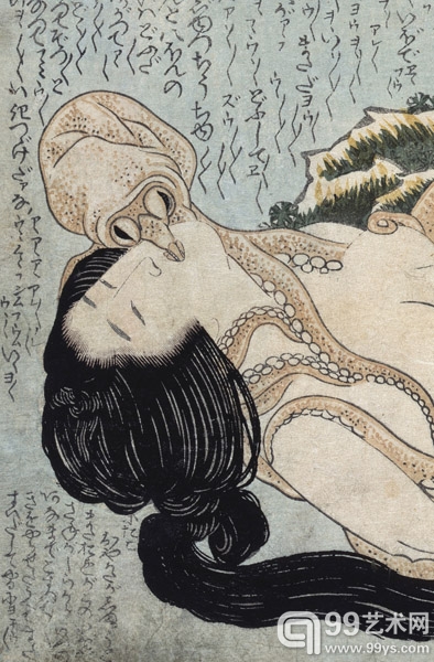 葛饰北斋《喜能会之故真通》（局部）；1814年作