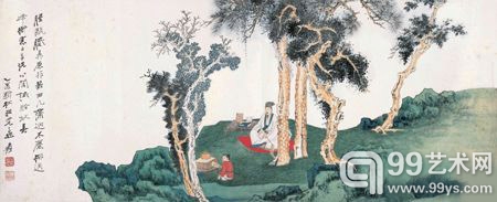 2013西泠春拍 张大千 春日品茗图 成交价471.5万