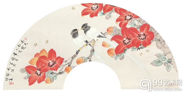 喻继高(b.1932) 南天红霞