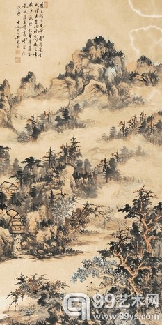 吴琴木 云气笼巫峡 135×67cm