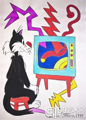 艺术家洛宁·库特朗（Ronnie Cutrone）1989年作品《着魔》（Enchanted）