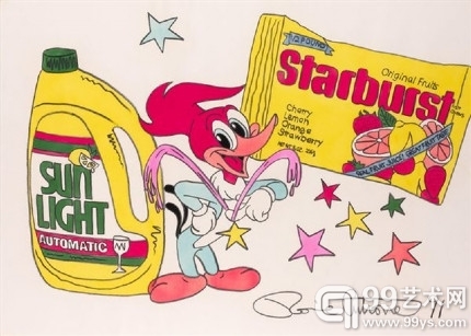 艺术家洛宁·库特朗（Ronnie Cutrone）1991年作品《星光四射》（Starburst ）
