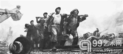 上海油雕院收藏的《开路先锋》(局部)