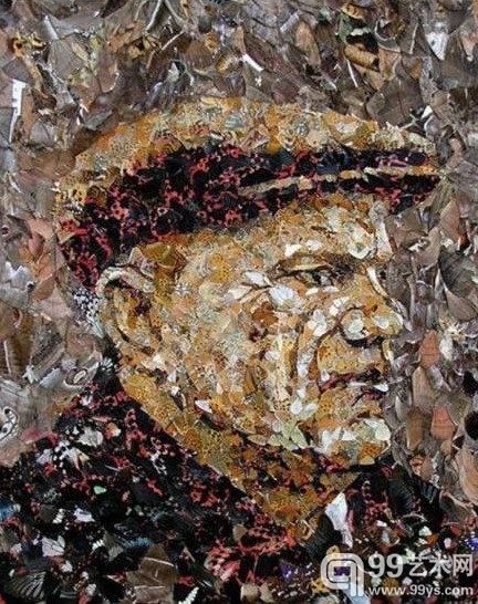 俄罗斯艺术家Vadim Zaritsky用蝴蝶作画