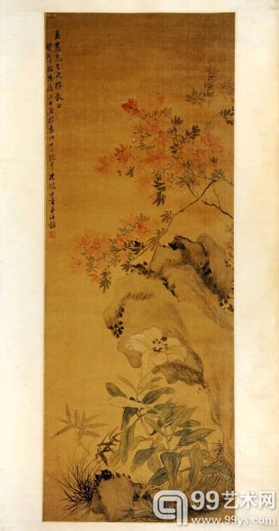 汪镛《杜鹃百合图》