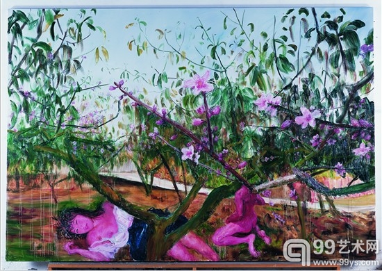 图3.8.2  周春芽  早春  布上油画  220×320cm  2007年