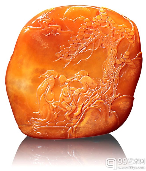 林金元　(杨山人)田黄雕晚归摆件   5.8×6.9×2cm；重94.7克