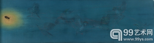 蛛丝游记1 78x22cm  绢本 2013.
