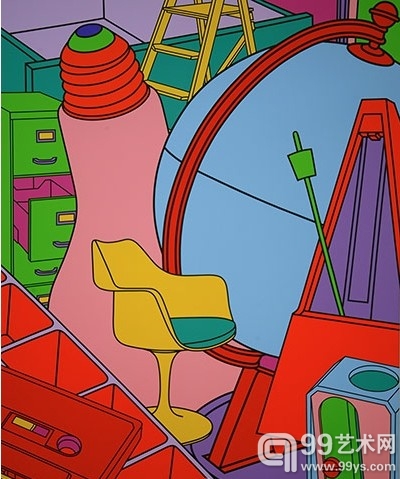 Michael Craig-Martin, Inhale (Yellow) (2002), Manchester Art Gallery