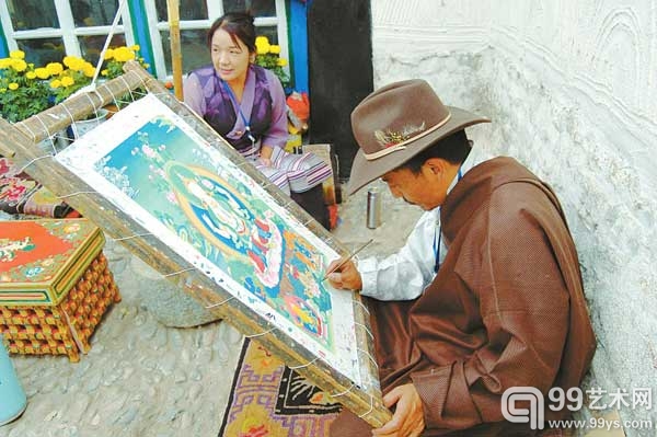 画师制作唐卡作品　摄影：缪英文