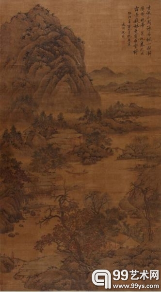 沈周(明) 秋林晚枫 182×100cm 约16.7平尺